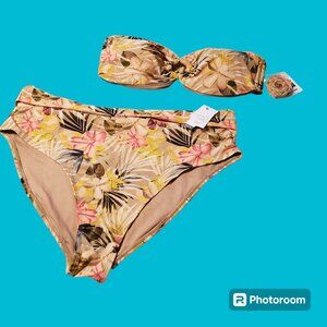 Bikini Set Yellow Badeau Top & High Waisted Bottom (1X)
